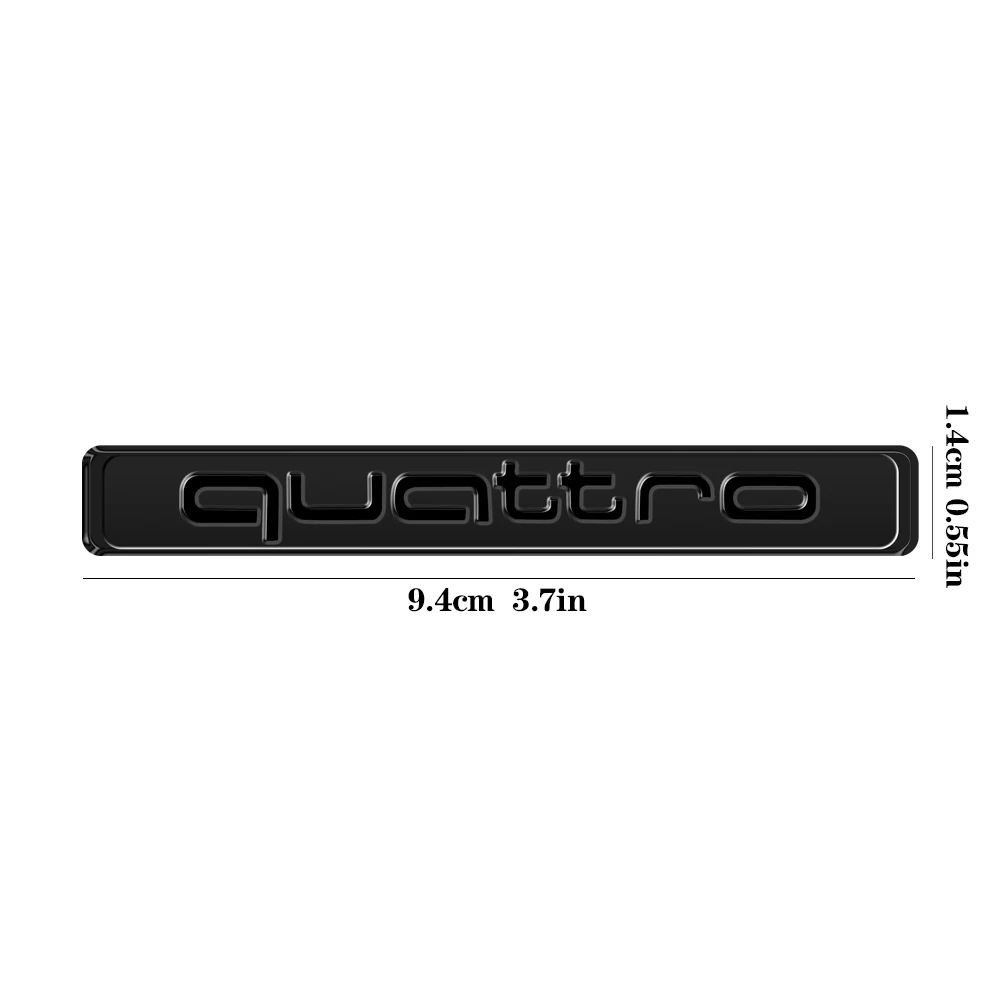 1 Stück 3D ABS Auto QUATTRO Emblem Karosserie Heck Kofferraum Fenster Aufkleber Abzeichen Dekoration Aufkleber Auto-Modifikation Zubehör für Audi Logo