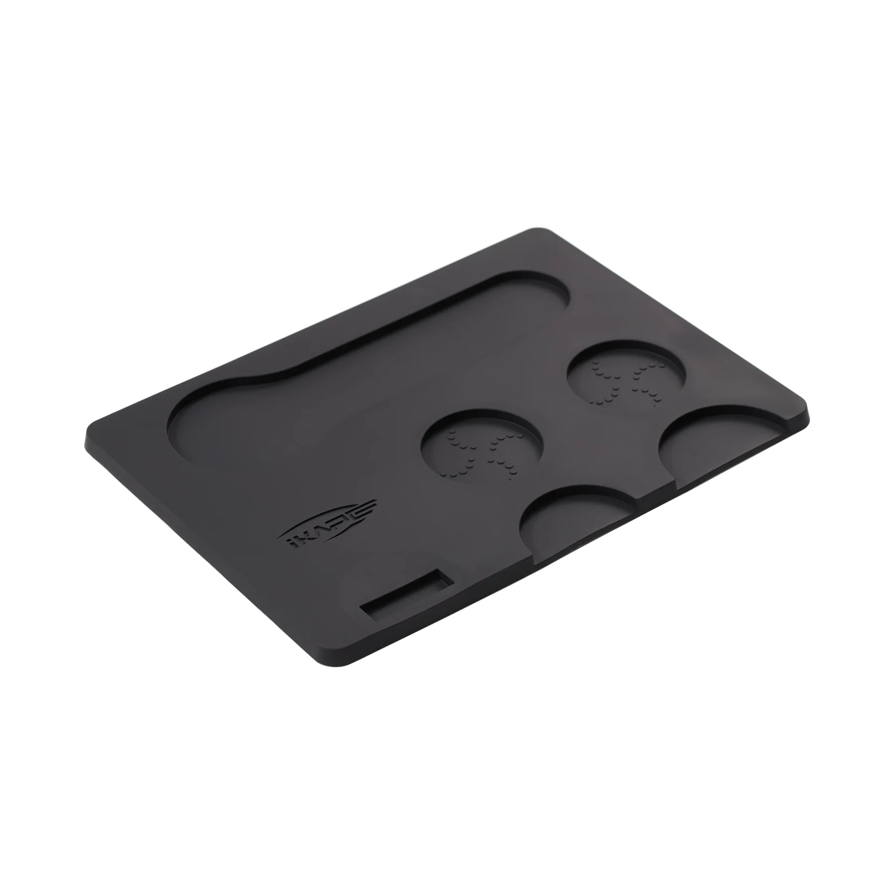 IKAPE Espresso Tamper Station Mat, Distributor & Portafilter Holder Mat, Food Safe & Non-Slip Espresso Silicone Coffee Mat