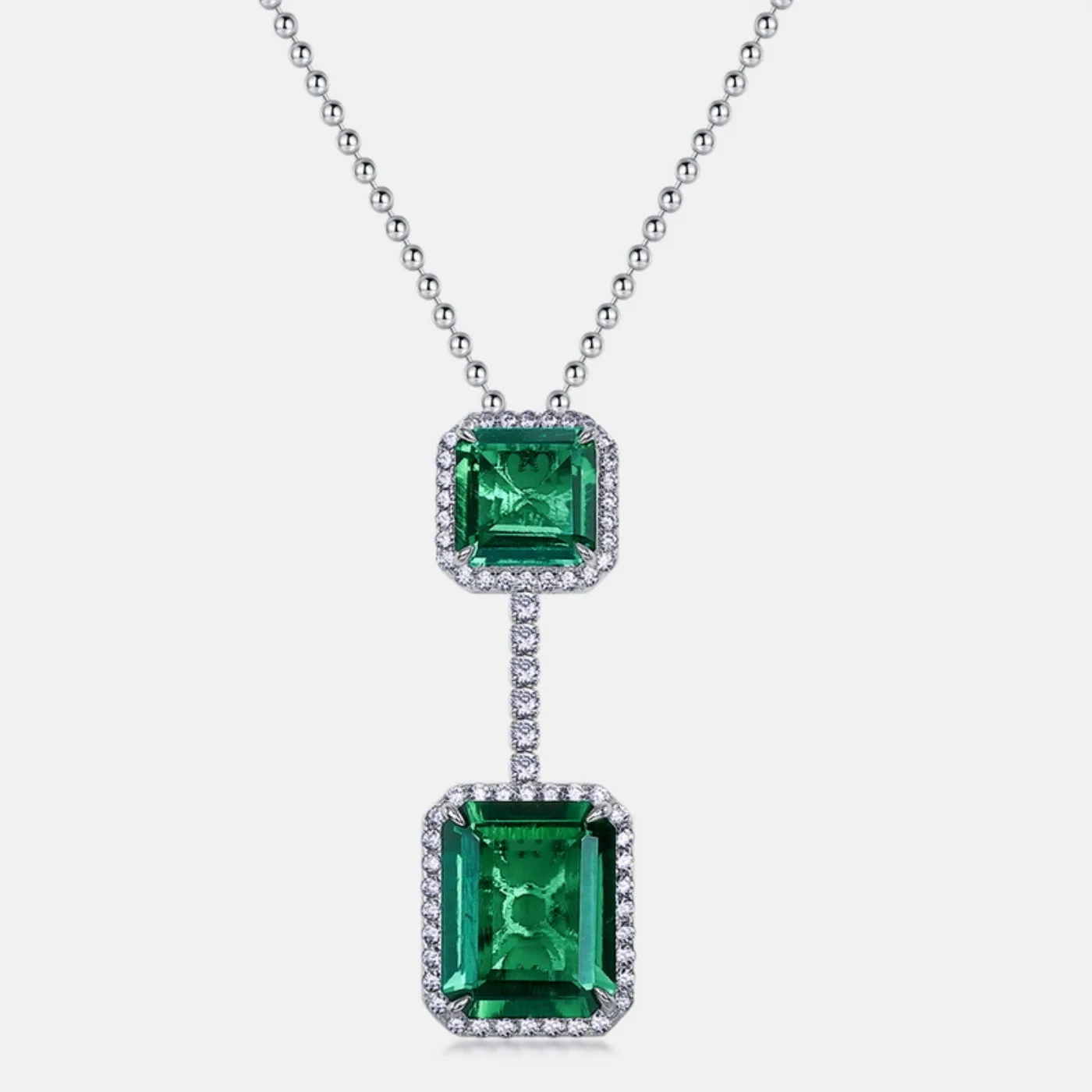 MUSHAN Luxury Jewelry 925 Sterling Silver Chain Pendant Necklace Lab Grown Emerald Ruby Gemstones Necklaces Pendants GRC Jewelry view 5