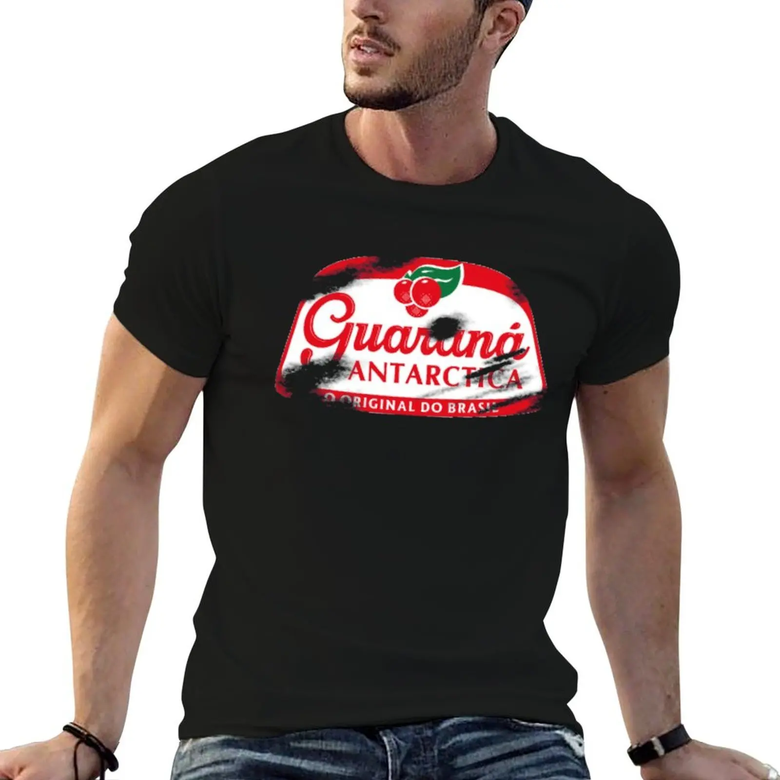 Camiseta masculina com estampa gráfica de Guaraná Antártica, camiseta masculina com estampa de designer, camisetas estampadas para homem.