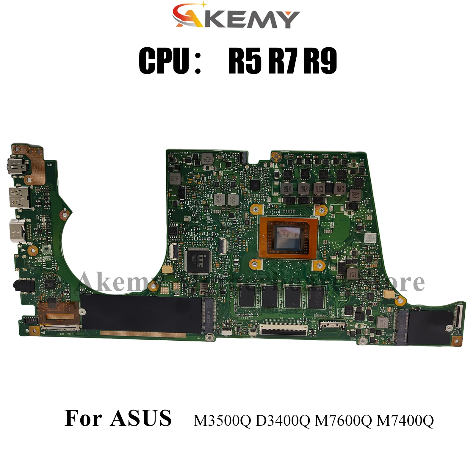 

M3400QA Laptop Motherboard For ASUS VivoBook M3401Q M7600Q M3400QE M3400QC D3400Q M3400Q M7400Q M3500Q Mainboard W/ R5 R7 R9 CPU