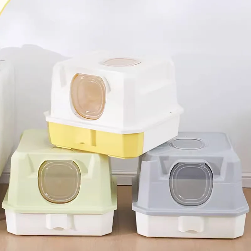 

Large Plastic Semi-Closed Oversized Cat Litter Cat Toilet Box Closed Cat Litter Basin