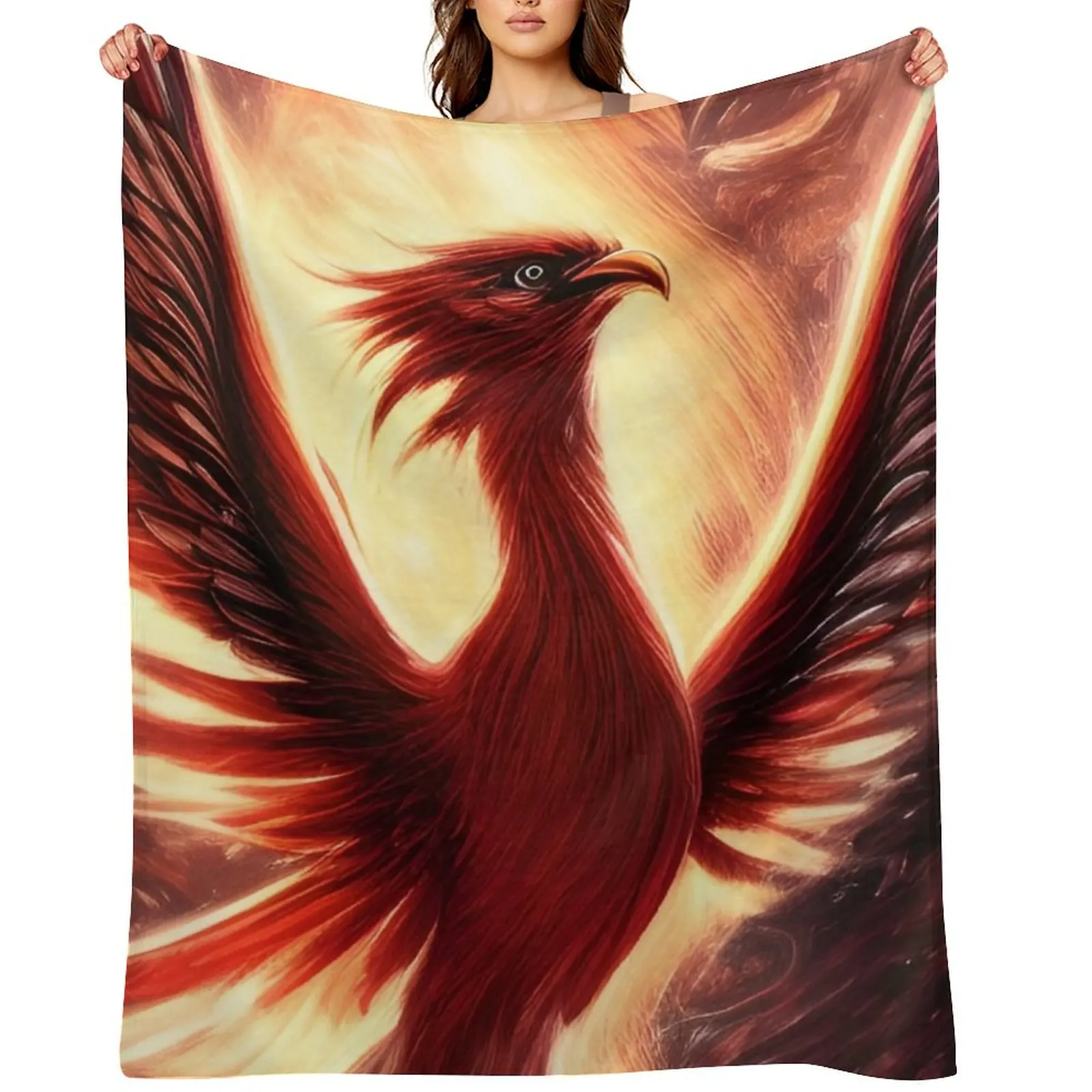 

Red Phoenix Fantasy Mythical Creature Throw Blanket Fashion Sofas Bed linens Weighted Beach Blankets