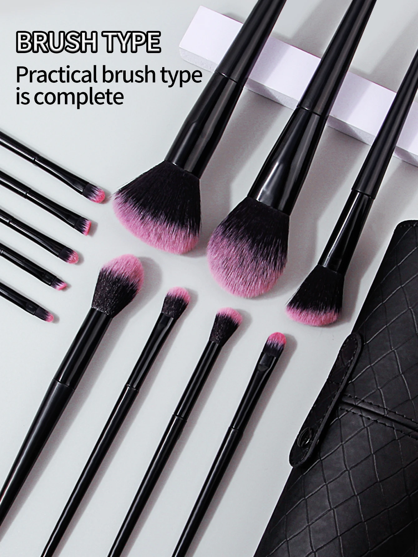 13PCS makeup brush set,black storage bucket,synthetic bristles blush brush,contour brush, eyeshadow brush, portable makeup tools