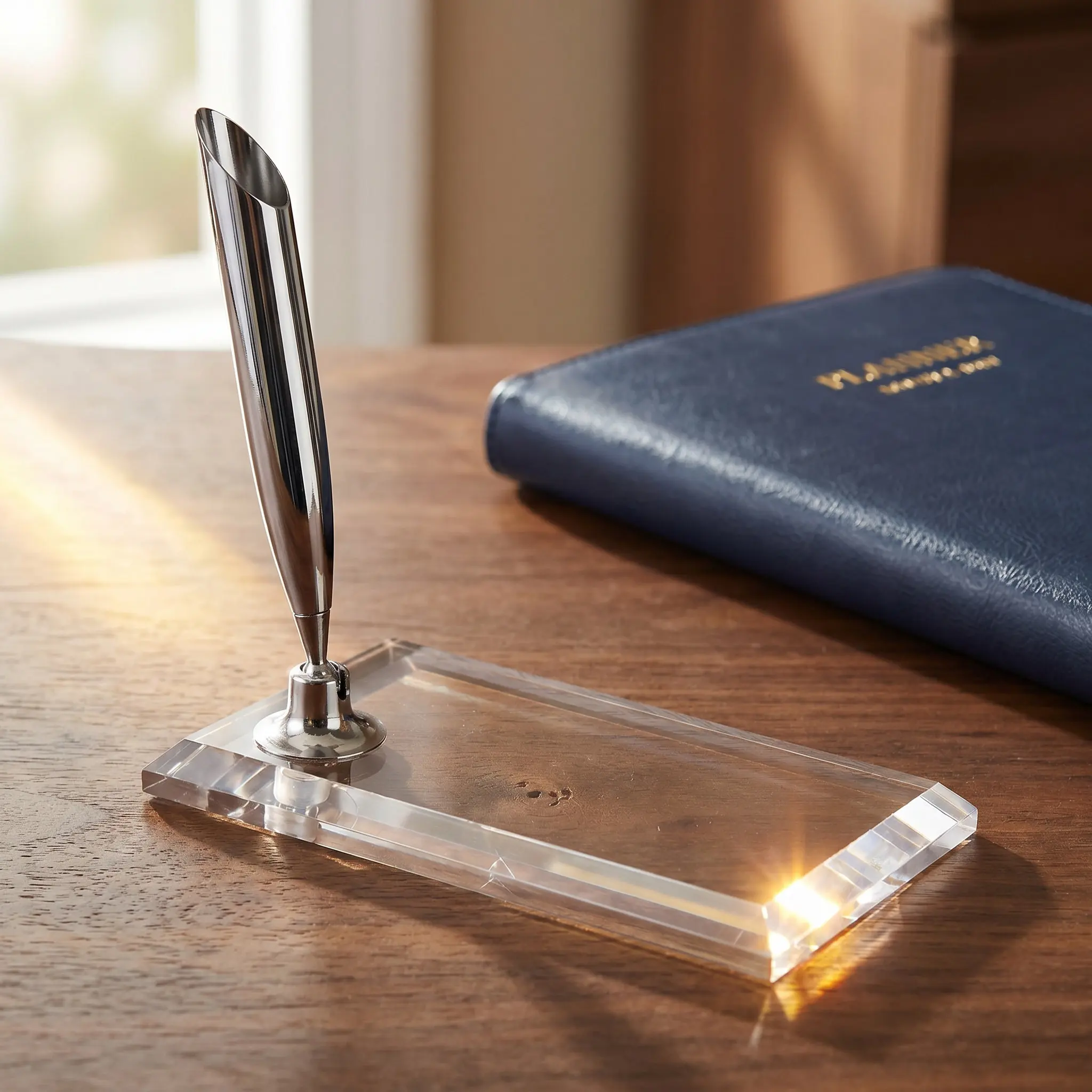 Vintage Style Single Pen Holder Acrylic Desk Pen Stand for Dip Pens Plume Pens Office School Study Room Bedroom Dresser