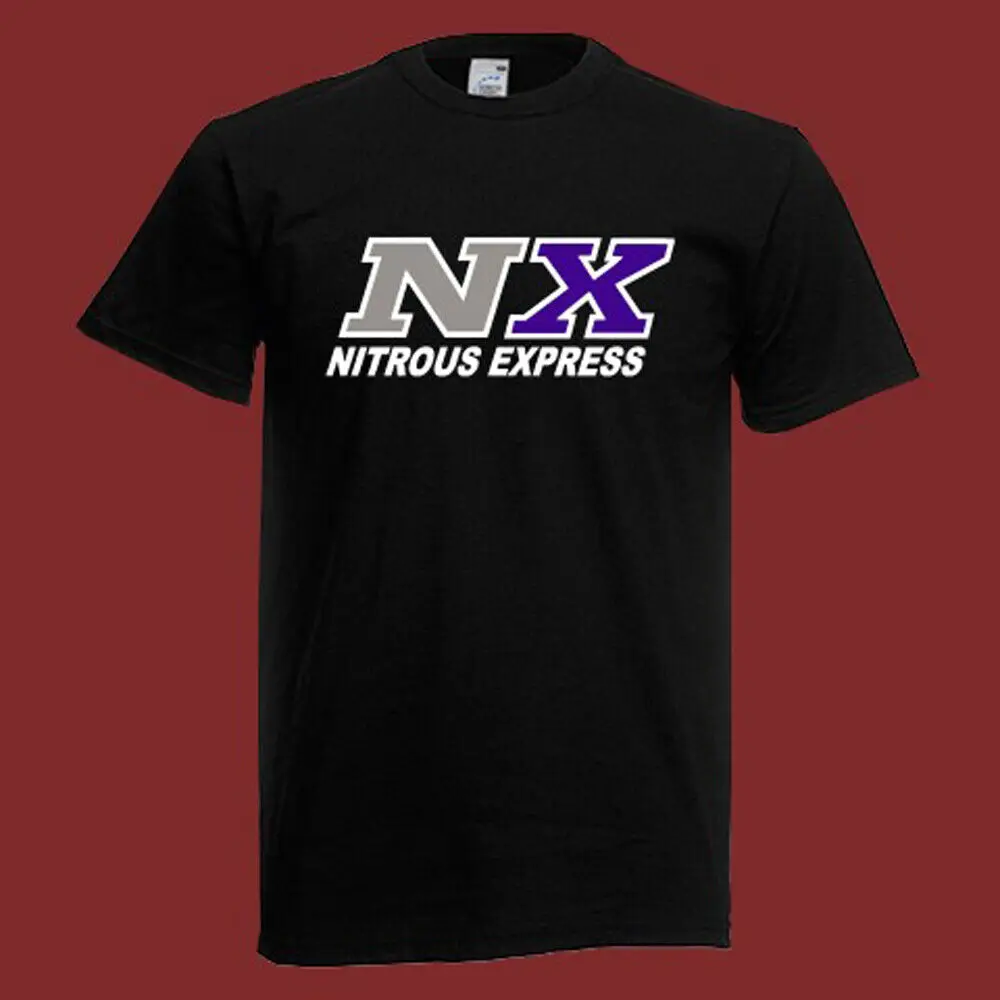 NX Nitrous Express System Logo Men's Black T-Shirt Size S-5XL