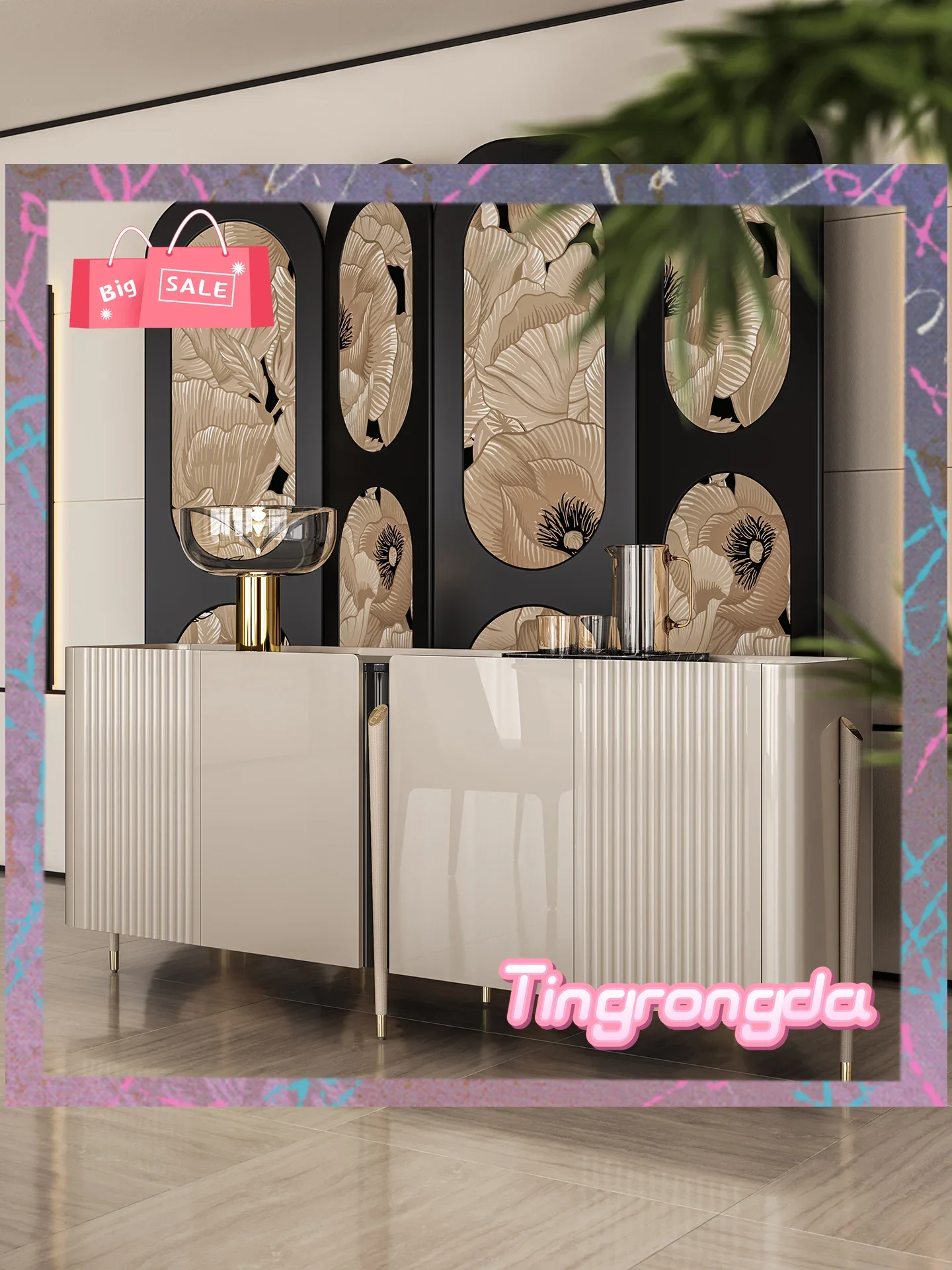 

Тумба-буфет Y Light Luxury из камня, простая в дизайне, для хранения, пристенная тумба для прихожей, для ресторана, чайный шкаф A