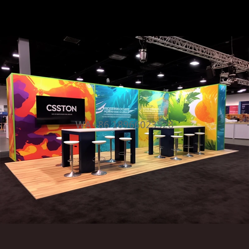 Support d'exposition modèles 3D, boîte à lumière en tissu rétroéclairé 10x20, stand d'exposition commerciale