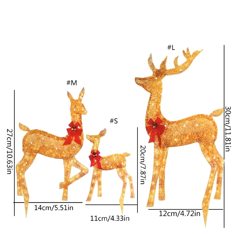 Weihnachts-Hirsch-Gartendekoration, Weihnachts-Rentiere, helles Acrylmaterial