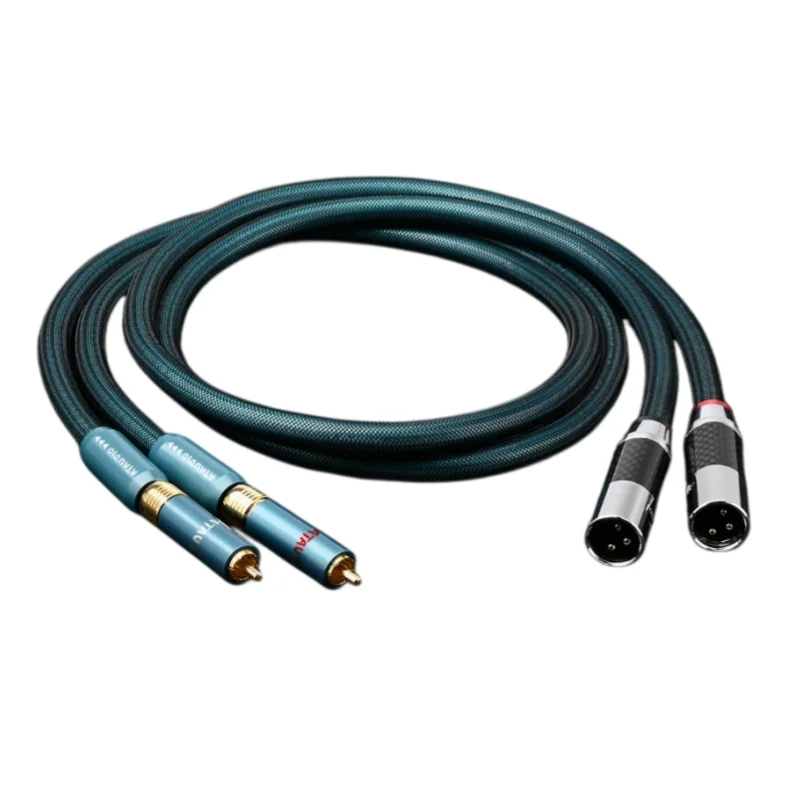 【162】ATAUDIO HiFi RCA to XLR Audio Cable 8N OCC Silver-plated 2RCA Male to 2XLR Male/Female Interconnect Wire for DAC Amplifier