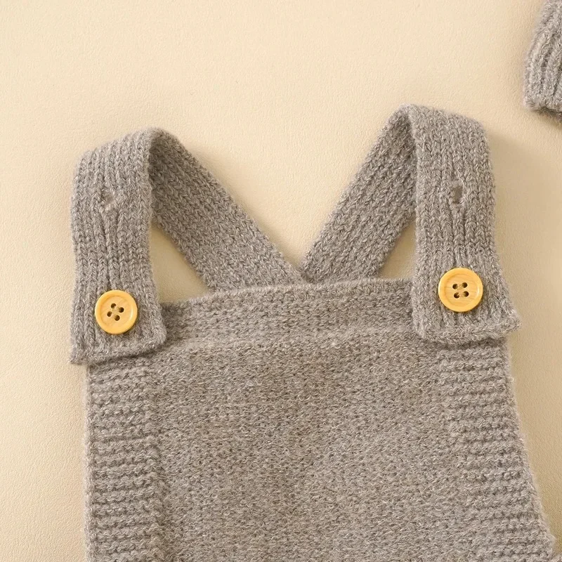 Male and Female Baby Sweater Full Moon Jumpsuit Baby Knitted and Hat Set European and American Autumn and Winter