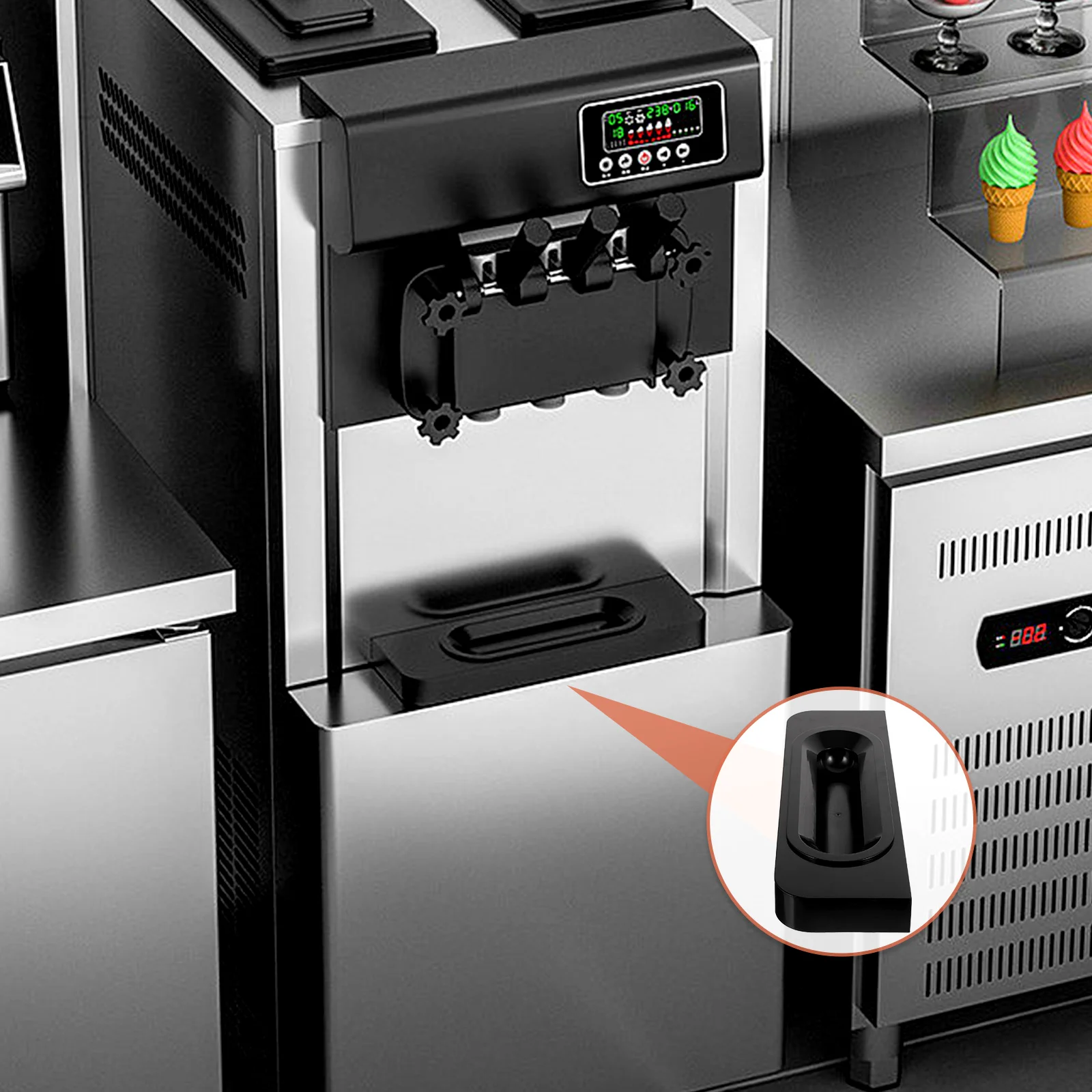 

Machine Tray Universal Replacement Holder For Ice Cream Maker Adjustable Stand Ice Cream Accessories Store