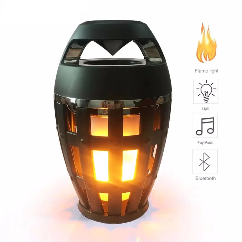 

NEW Flame Atmosphere Lamp Light Bluetooth Speaker Portable Wireless Stereo Speaker with LED Flicker Outdoor Camping Woofer