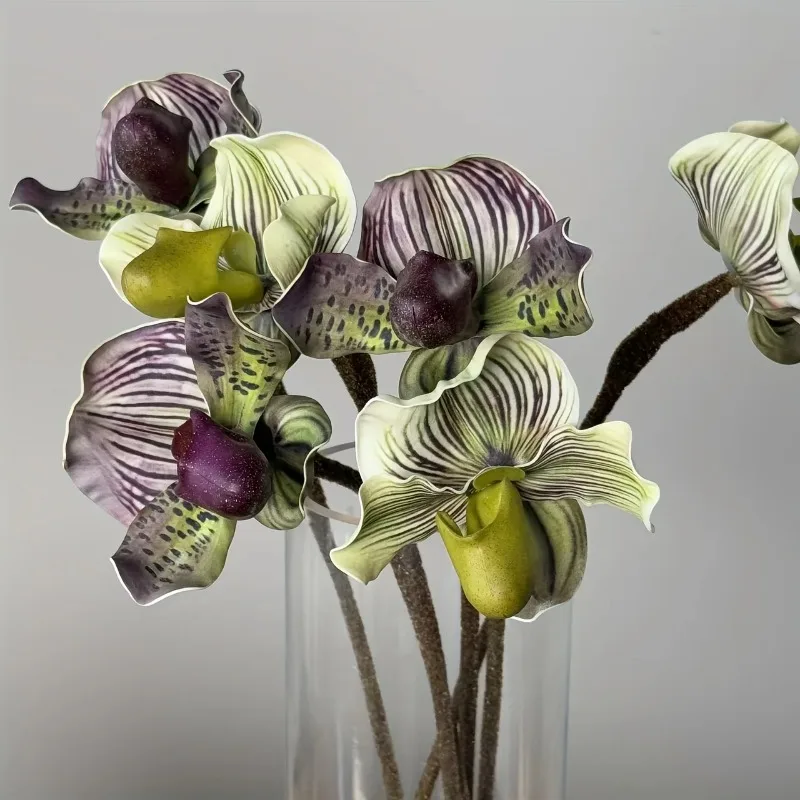 3D Printed Paphiopedilum EVA Hand Slipper Orchid Decorative Flower Arrangement