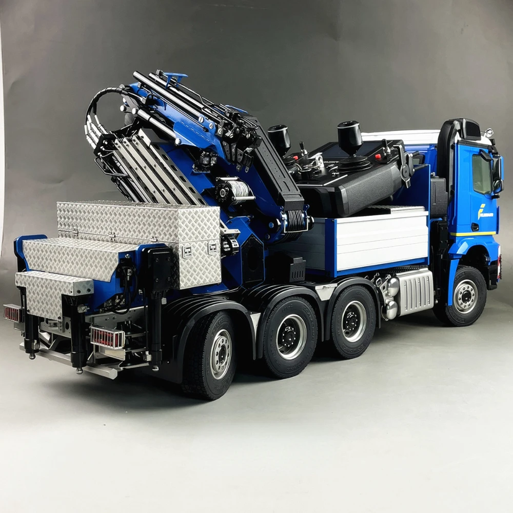 F1650 รถบรรทุกเครนไฮดรอลิก 1/14 8x8 ไฮดรอลิก RC รถบรรทุกโลหะรุ่นวิศวกรรมเครื่องจักรเครนรุ่นด้านหลังพวงมาลัย RC รถ