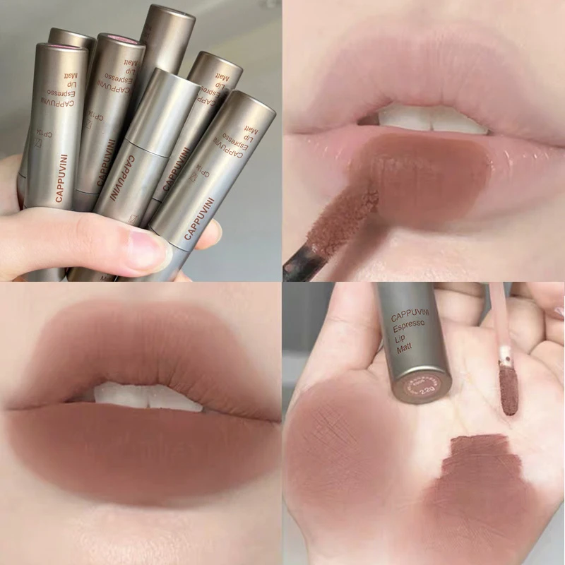 Donkere Fluwelen Matte Lippenstift Mist Lipgloss Waterdichte Non-Stick Cup Lip Glazuur Smudge Proof Niet Vervagen Lippenstift Cosmetische Make-Up