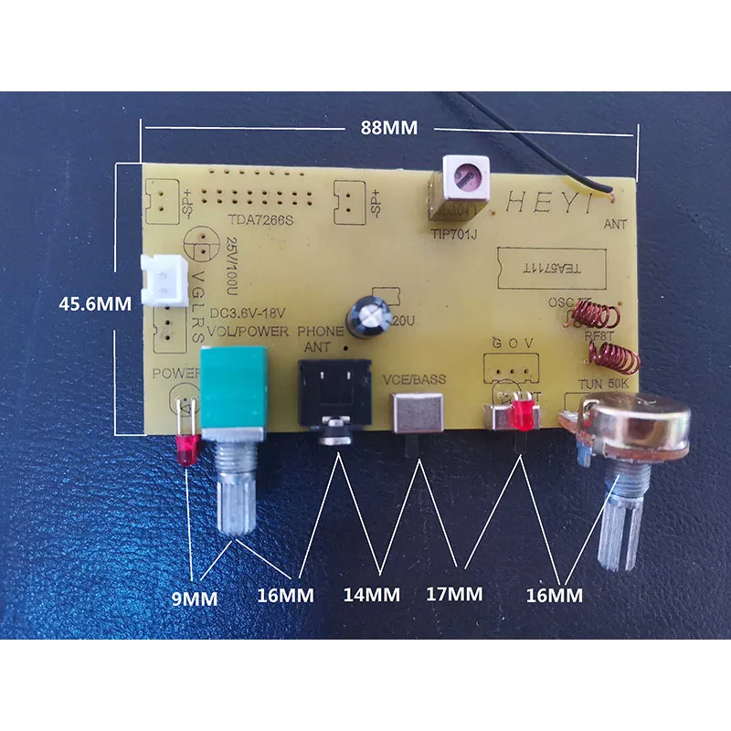 High Sensitivity Stereo FM Radio Board Digital Frequency Modulation Radio Serial Port DIY TEA5711