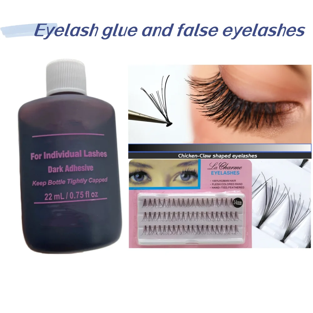 Grafted Eyelashes Glue Eyelash And Individual Lashe Black Natural Fake False Eyelash Long Cluster Extension Makeup Beauty