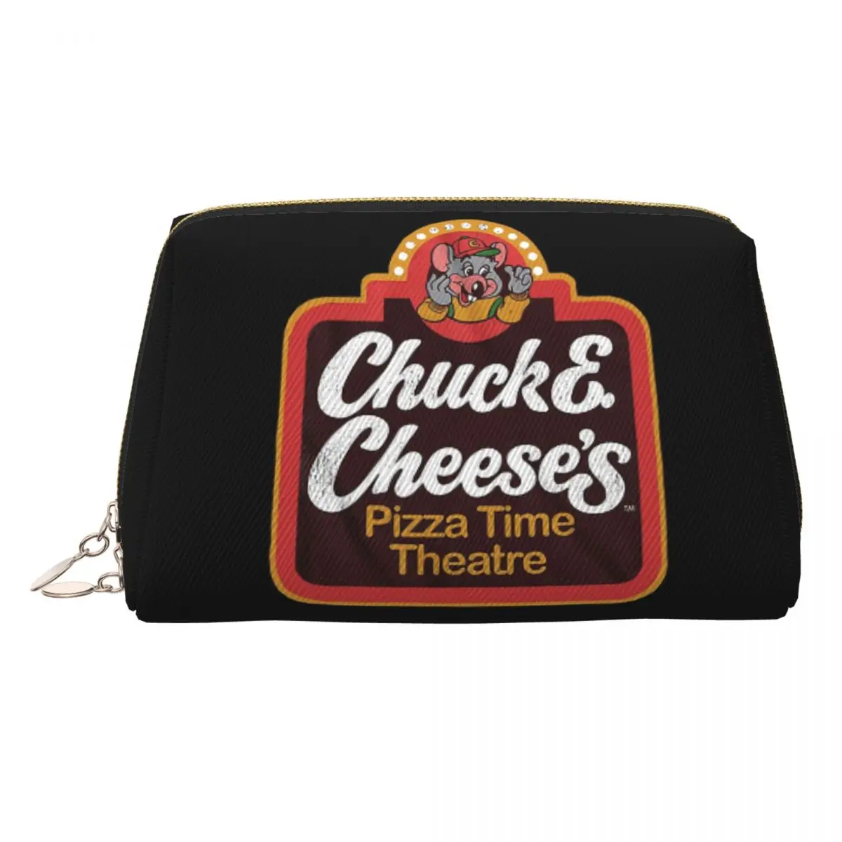 

Chuck E Cheeses Pizza Time Theater Women Cosmetic Bags Travel Makeup Organizer Pouch Toiletry Storage Dopp Kit Box