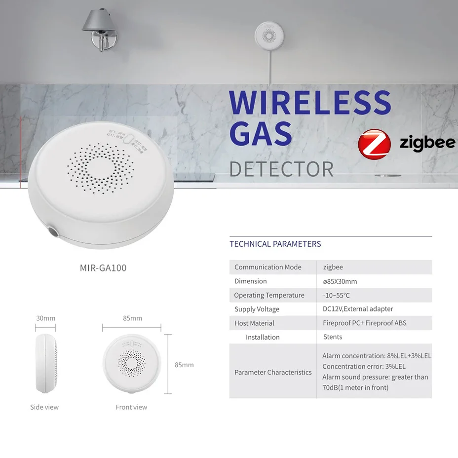 Zigbee detektor dymu nowe bezprzewodowe czujnik dymu inteligentne połączenie wykrywające Alarm przeciwpożarowy ochronny zabezpieczający inteligentnej aplikacji Tuya