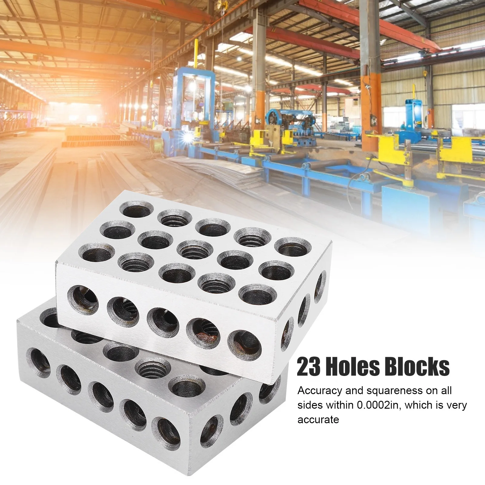 1 Paar 1-2-3 Blöcke, 23-Loch abgestimmt, 0,0002 Zoll, Maschinist 123 Jig, ultrapräzise