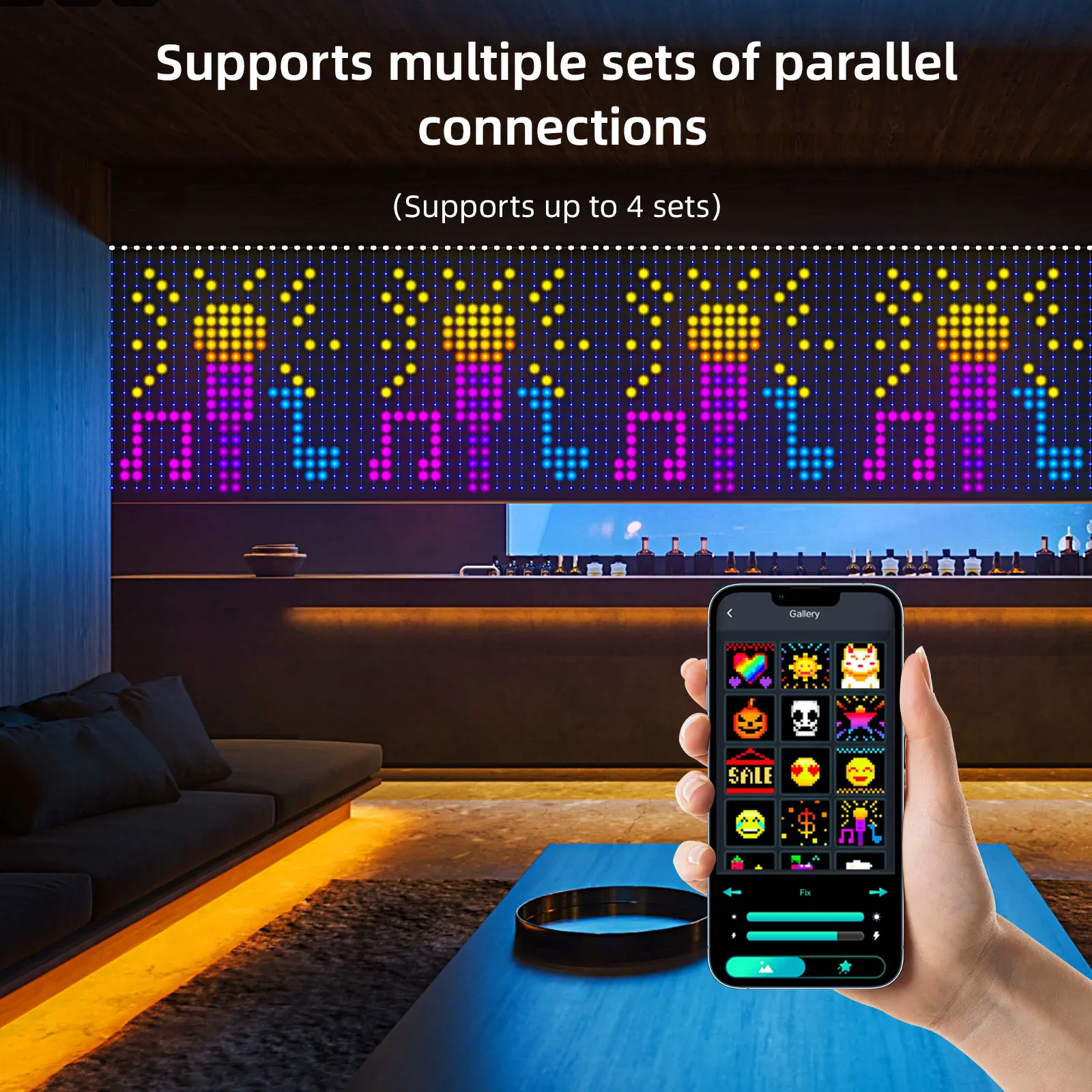2 قطعة أضواء الستار الذكية LED RGB سلسلة أضواء مع مزامنة الموسيقى APP التحكم عن بعد أضواء الجنية لغرفة النوم ديكور حديقة الحفلات
