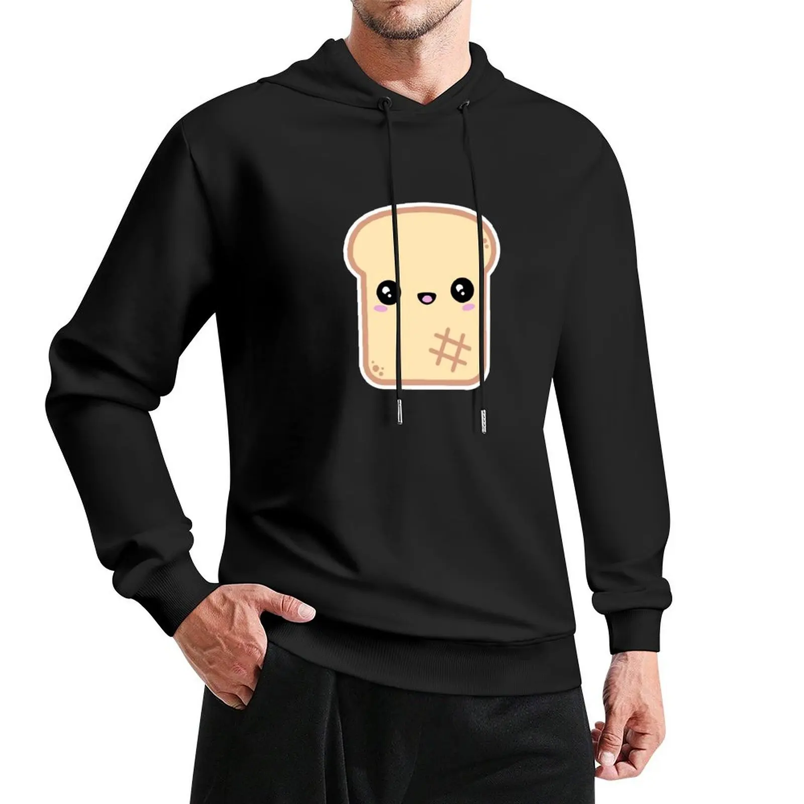 Cute Toast Pullover Hoodie anime clothing men's clothes men's sweat-shirt set men's hoodies