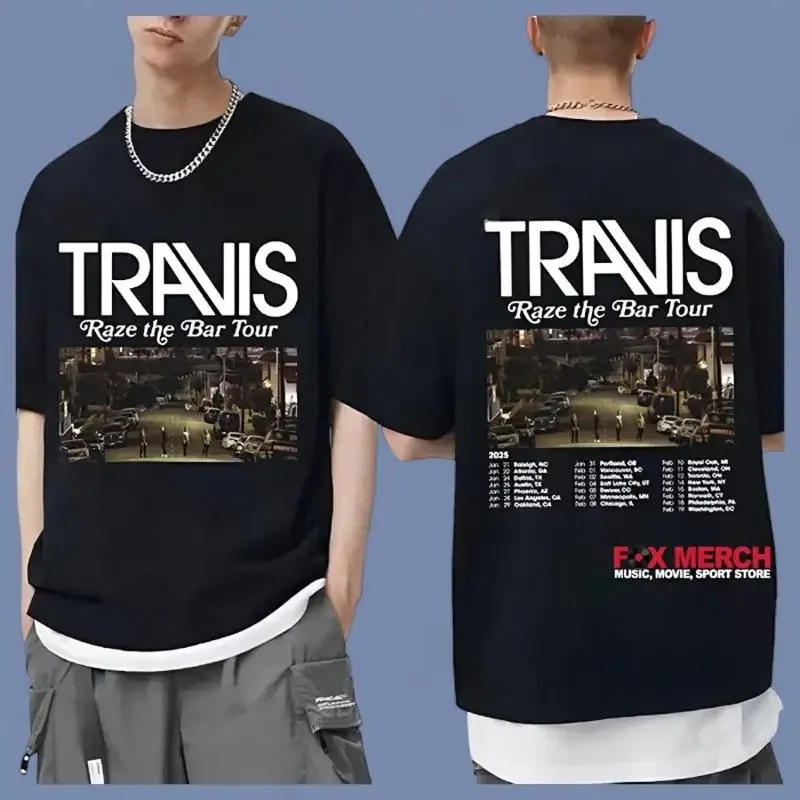 TraviS Raze The Bar Tour 2025 Zweiseitiges Grafik-T-Shirt als Geschenk, alle Größen S-4XL
