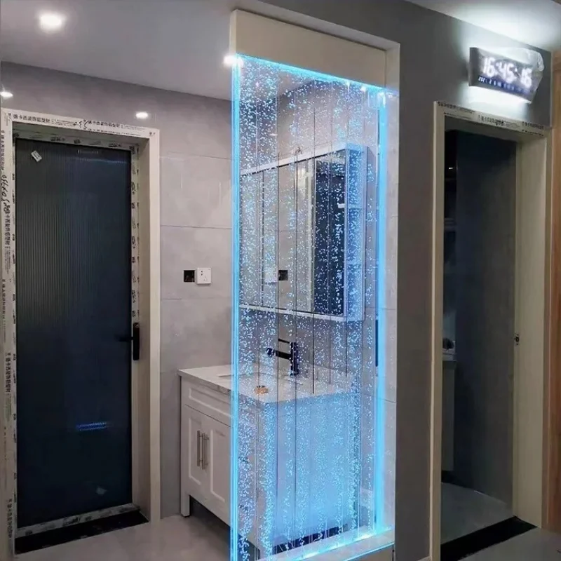 custom.Factory Indoor Bubble Wall Color-Changing LED Lights Fountains Hotel Restaurant Acrylic Curtain Fountain