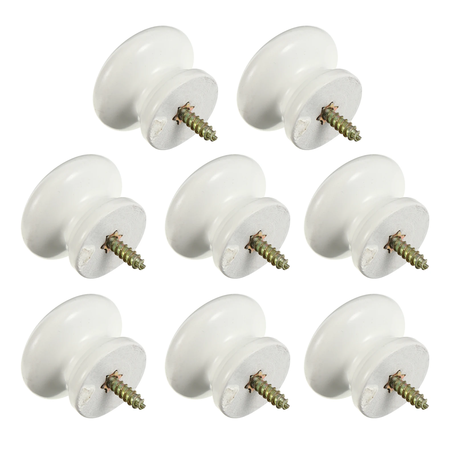 

8 Pcs Solid Wood Handle Brown Cabinet Knobs Drawer Pull Retro Nursery Wardrobe Closet Hardware Durable Installation