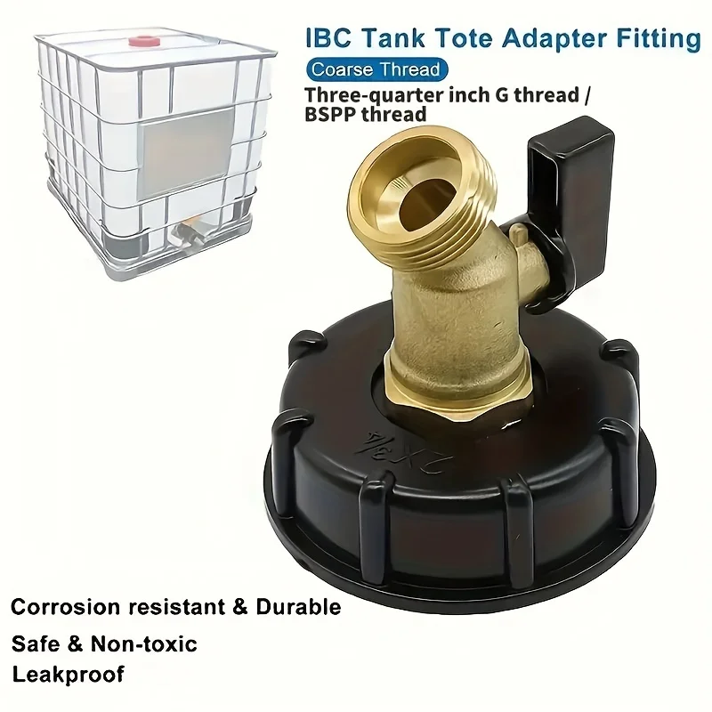1000L IBC Water Tank Connector, Garden Irrigation IBC Valve Accessories, IBC Brass Faucet, Butterfly Ball Valve, Garden Tools