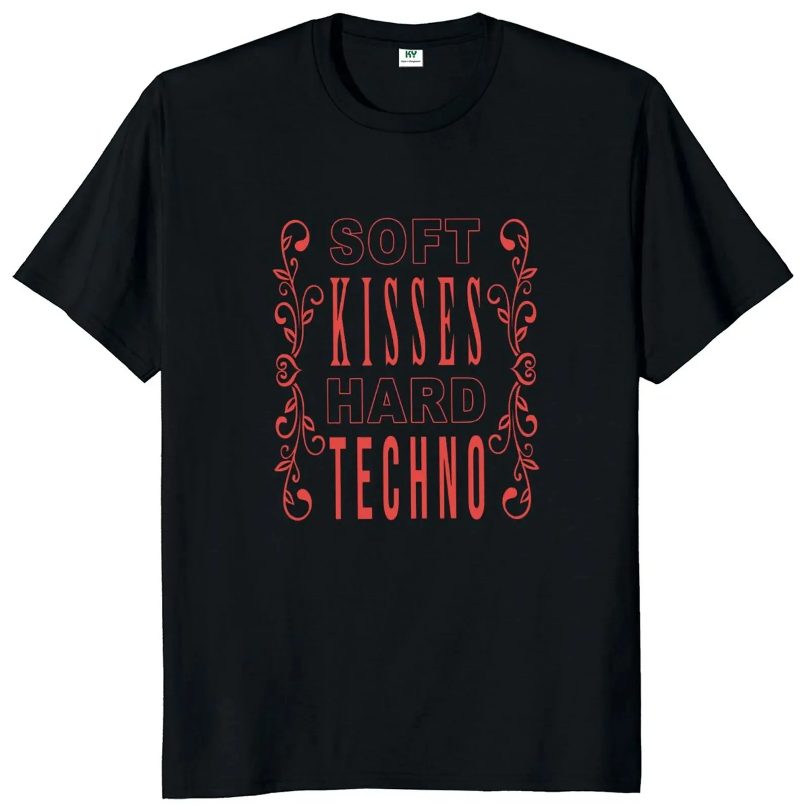 Soft Kisses Hard Technology T-shirt Funny Pop Slang Y2k Graphic Streetwears 100% Cotton Unisex Summer EU Size Tshirts 61590