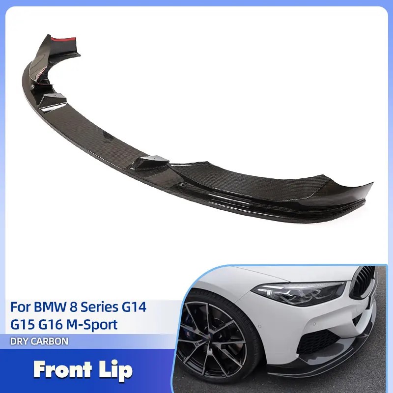 

Car Front Bumper Lip Spoiler Prepreg Dry Carbon for BMW 8 Series G14 G15 G16 M-Sport 2018-2023 Front Lip Chin Apron Body Kit
