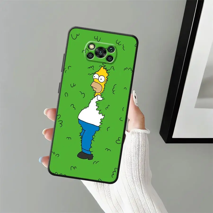 Black Soft Phone Cover Case for Xiaomi Poco F8 M5 C50 X3 X4 X5 X7 Pro C71 C61 F1 C75 M3 M4 M7 Pro F3 Funny Homer Simpson view 5