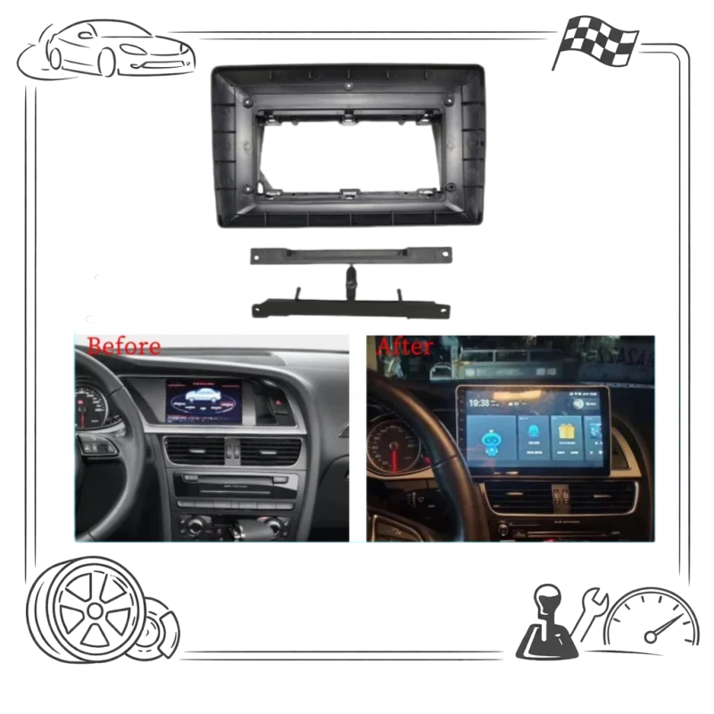 

10 Inch Car Frame Fascia Adapter Kit Audio Dash Fitting Panel for Android Radio Audi A4 2007-2016 Left Hand Drive LHD