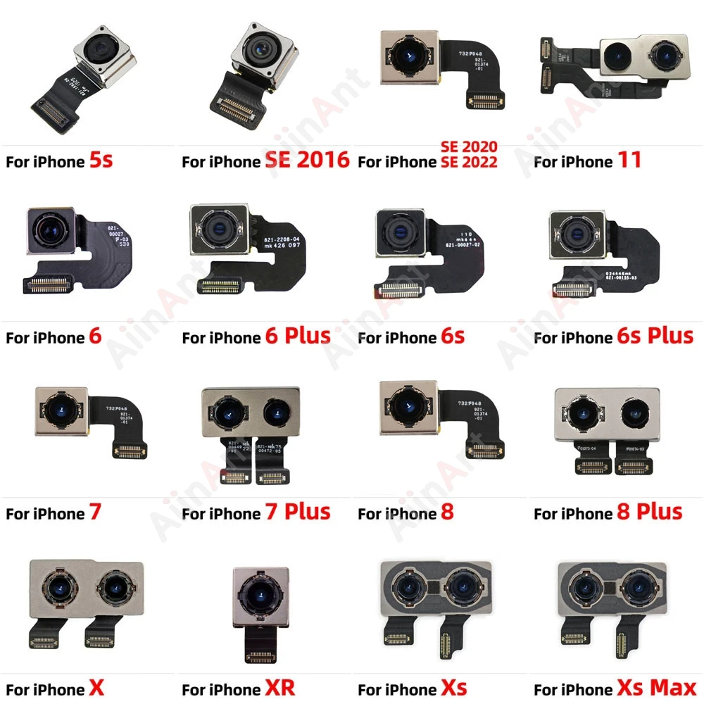 AiinAnt 100% Test Rear Camera Main Back Camera Flex Cable For iPhone 11 X Xr Xs Max 6 6s 7 8 Plus SE 2020 2022 Phone Spare Parts ss 905a 7 0 for iphone 6 13 and sam series power boot control line cable power test boot cable added battery boot function