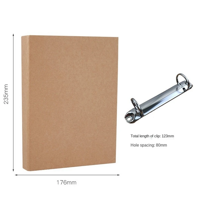 2Pcs A5 Refillable Ring Binder, A5 Kraft Paper Binder Tray With 2 Rings To Add Loose Sheets