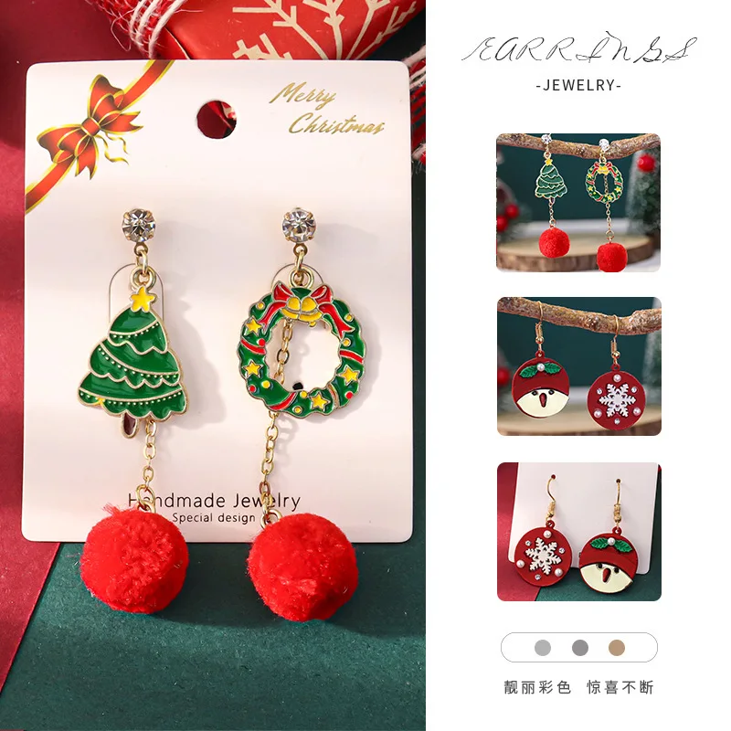 

Trendy Christmas Series Resin Earrings for Women Fashion Christmas Tree Snowflake Elk Metal New Year Festival Jewelry Cute Gifts