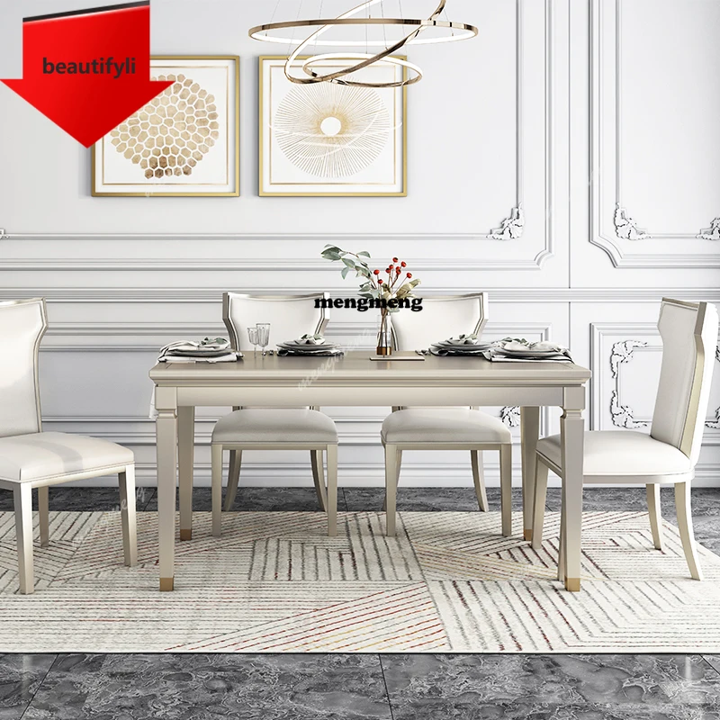 

B53 Light Luxury European Dining Table Modern Romantic High Quality Aesthetics Unusual Table Lounge Mesas De Jantar Home Furnitu