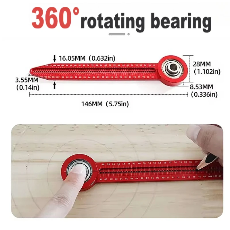 

Woodworking Drawing Compass Circular Drawing Tool Hole Ruler High precision Woodworking Scribe Gauges Marking Measurement Tools