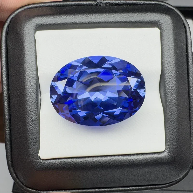 랩 그로운 사파이어 로얄 블루 타원형 컷, AGL 인증, DIY 주얼리 제작용 VVS1 원석, 18x25mm, 40.6ct