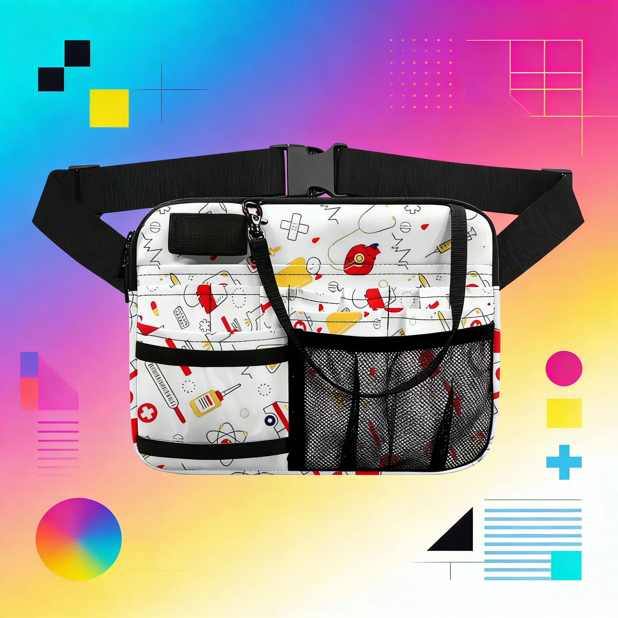 colorful-tie-dye-rainbow-nurse-fanny-pack-medical-waist-bag-for-daily-use