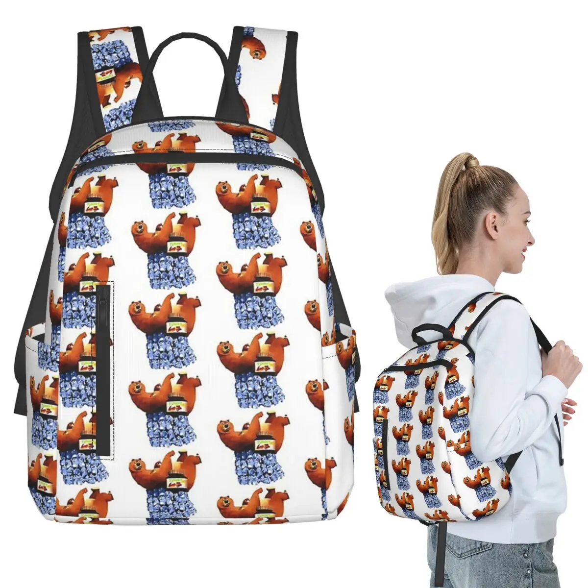 Grizzy And The Lemmings (2) Backpack Student BookBag Boys Girls School Bag Computer Shoulder Bags Men Women