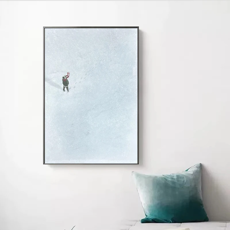 الإبداعية فتاة وحده الملصقات الحد الأدنى الملونة قماش لوحات طباعة صورة الداخلية جدار الفن لغرفة المعيشة ديكور المنزل