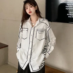 Fashion printing shirts New chic Women's Blouses  ladies shirt 2023 Spring Summer Tops Blusas Mujer casual loose ladies shirts