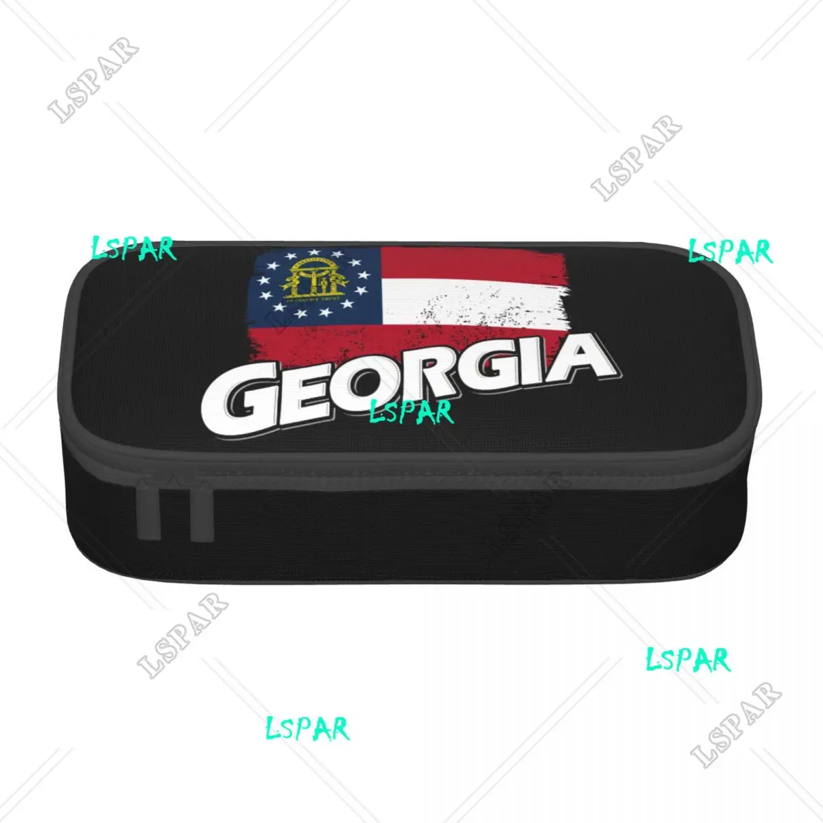 Customized Georgia Flag Kawaii Pencil Case Boy Girl Large Capacity Vintage Georgian Love Pride Pencil Box School Supplies