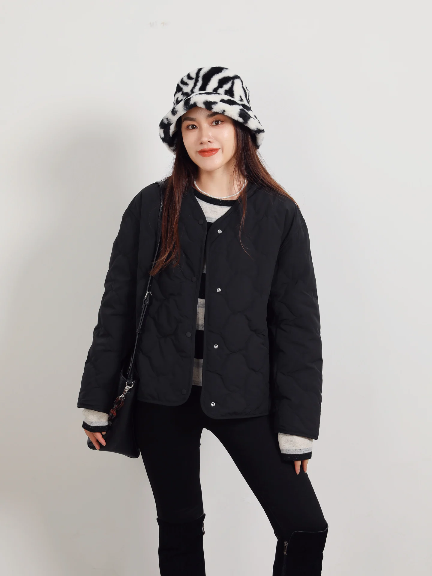 

High-End Goose down Wool Scarf Design Dual-Wear Slim ort Goose down Jaet Women's Faionable Commute Sle Korean Version