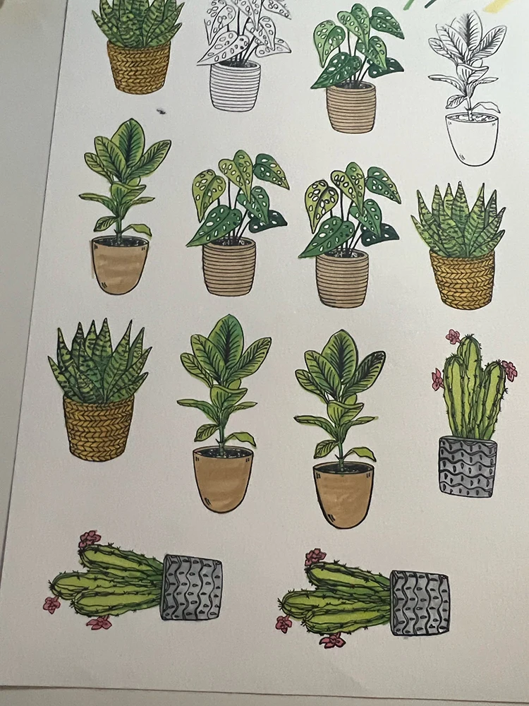 MangoCraft Green Potted Cactus Cutting Dies Clear Stamp Scrapbooking DIY Metal Dies Cut Silicone Stamps For Cards Album Decor