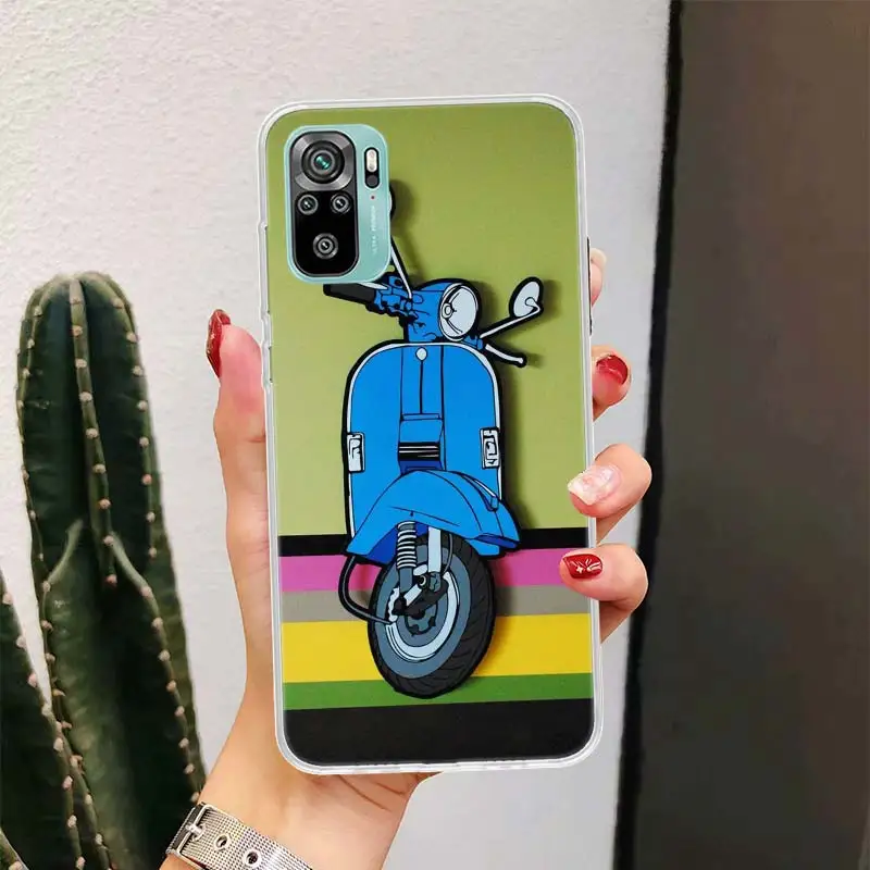 Vespa Scooter Motorcycle For Xiaomi Poco X6 X3 Nfc X5 X4 F6 F5 Pro Phone Case F4 Gt F3 F2 F1 M5S M4 M3 M2 5G Fundas Coque X3 Nfc