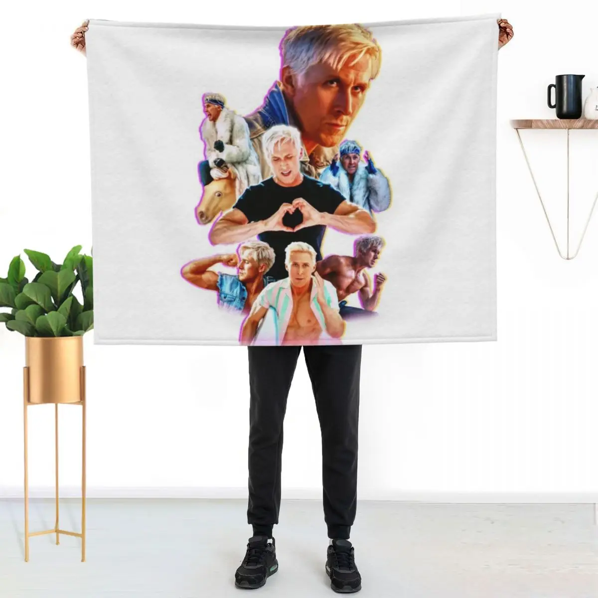 

Ryan Gosling Kenergy T-Shirt Throw Blanket Warm Flannel Blanket for Couch Chair Bedroom